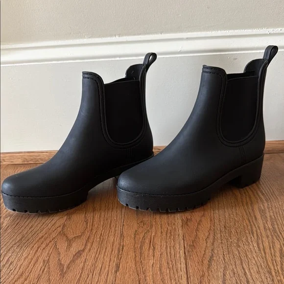 JEFFREY CAMPBELL Cloudy Black Matte Platform Chelsea Size 8US Waterproof Boots - Picture 2 of 11